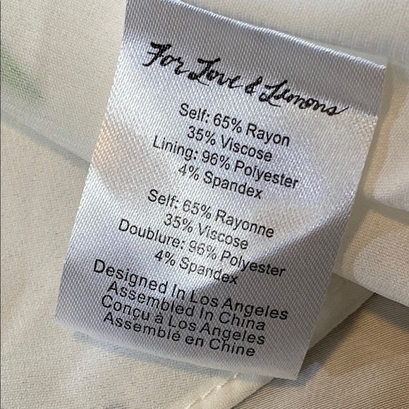 For Love And Lemons White Faux Wrap Floral Mini Dress with Plunge Neckline - Picture 14 of 15